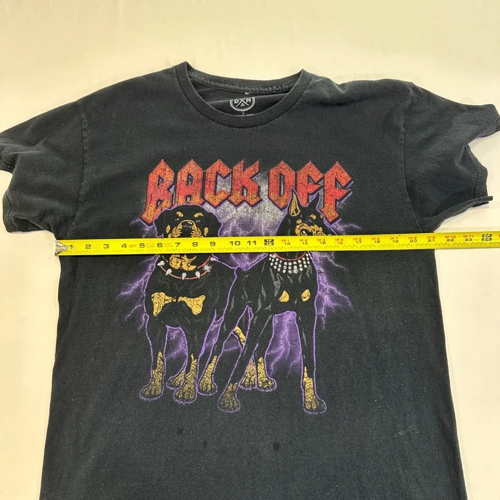 Dom Back‎ Off Graphic T-Shirt Mens Large Black Rottweiler Doberman | Streetwear
